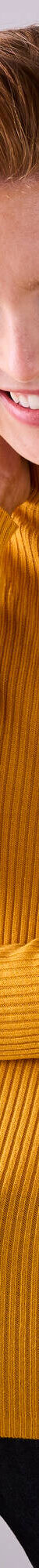 Pull col montant long, maille côtelée (curry) Pull col montant long, maille côtelée (curry)